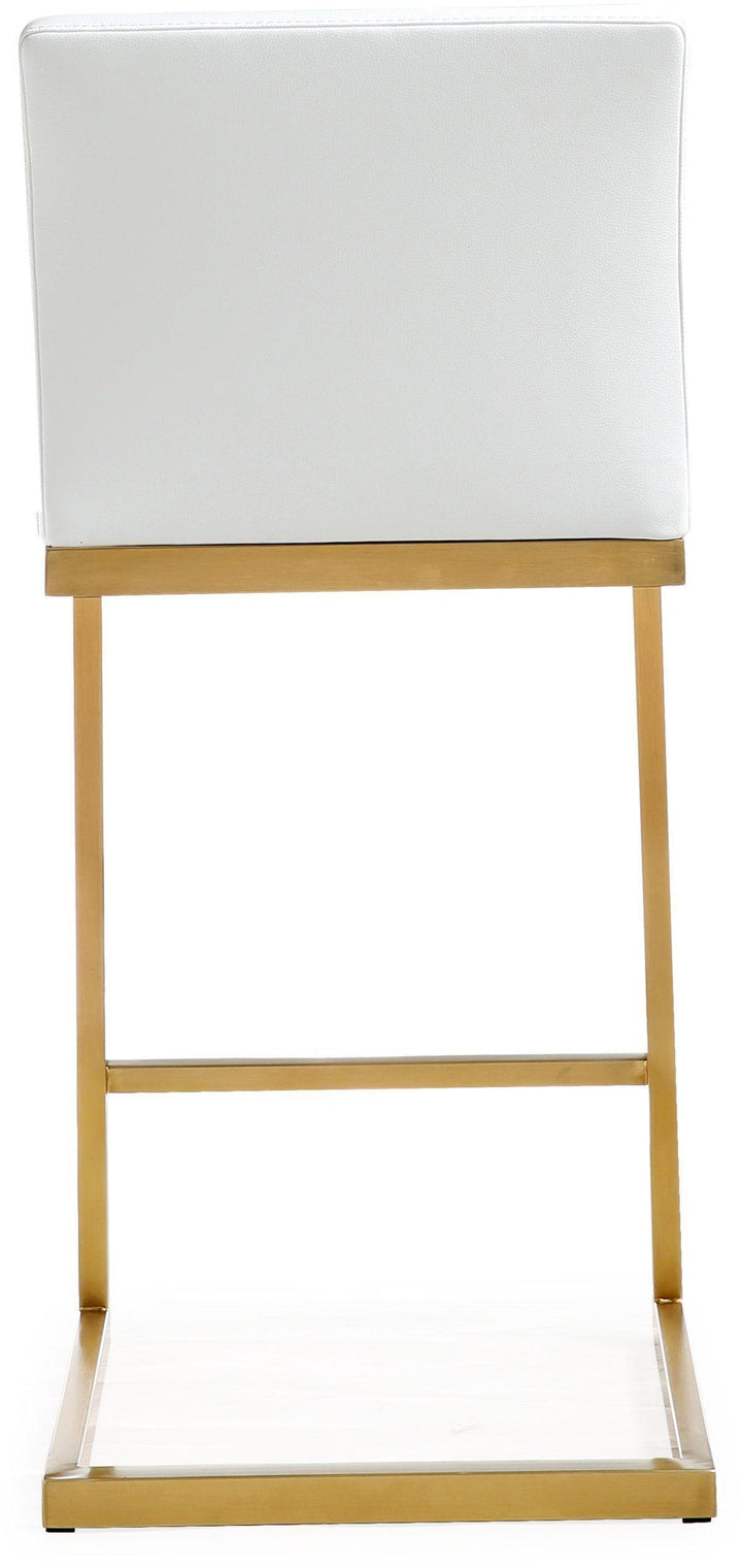 TOV Furniture Parma White Gold Steel Counter Stool (Set of 2) OTTOMANS, POUFS, + STOOLS