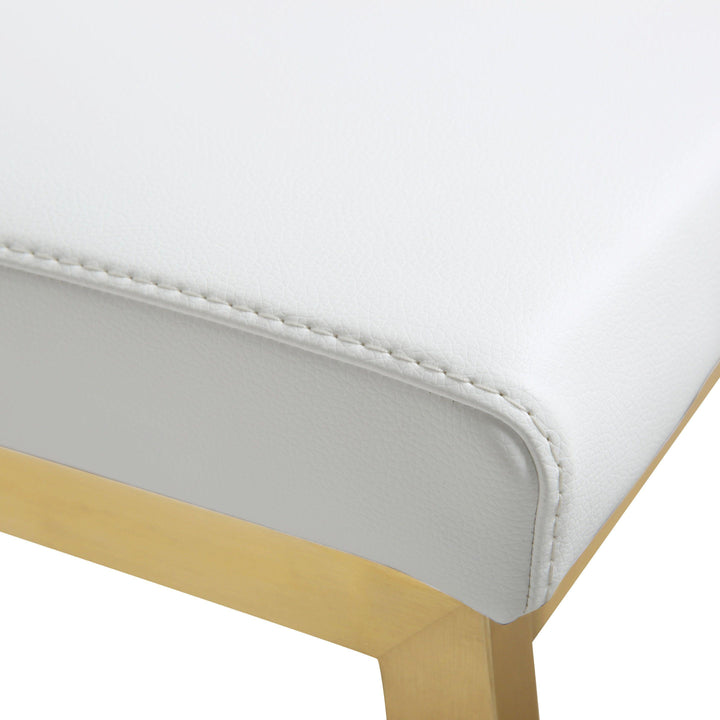 TOV Furniture Parma White Gold Steel Counter Stool (Set of 2) OTTOMANS, POUFS, + STOOLS