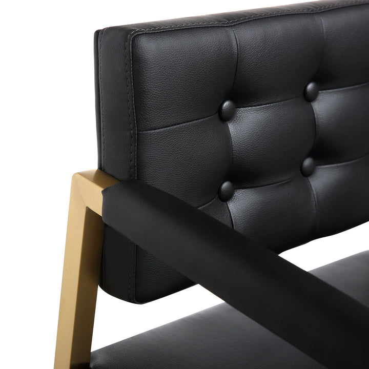 TOV Furniture Director Black Gold Steel Counter Stool OTTOMANS, POUFS, + STOOLS