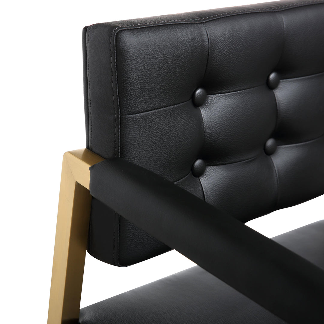 American Home Furniture | TOV Furniture - Director Black Gold Steel Counter Stool
