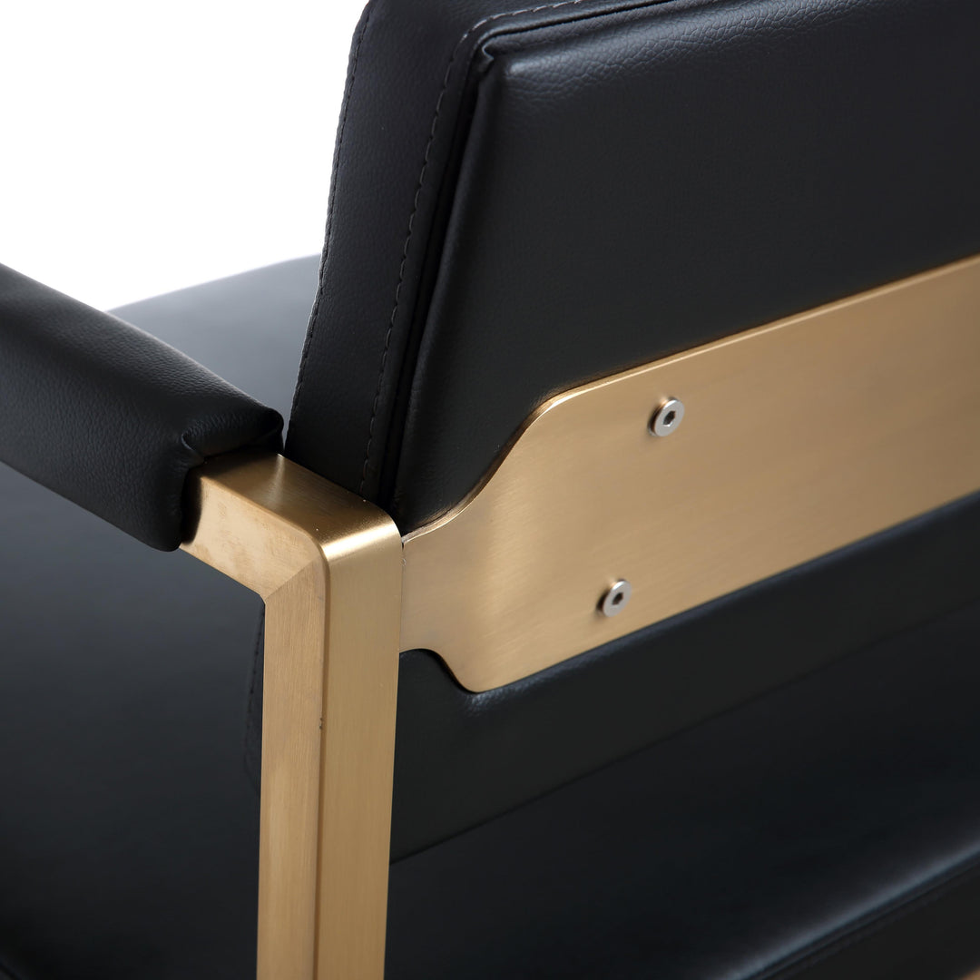 American Home Furniture | TOV Furniture - Director Black Gold Steel Counter Stool