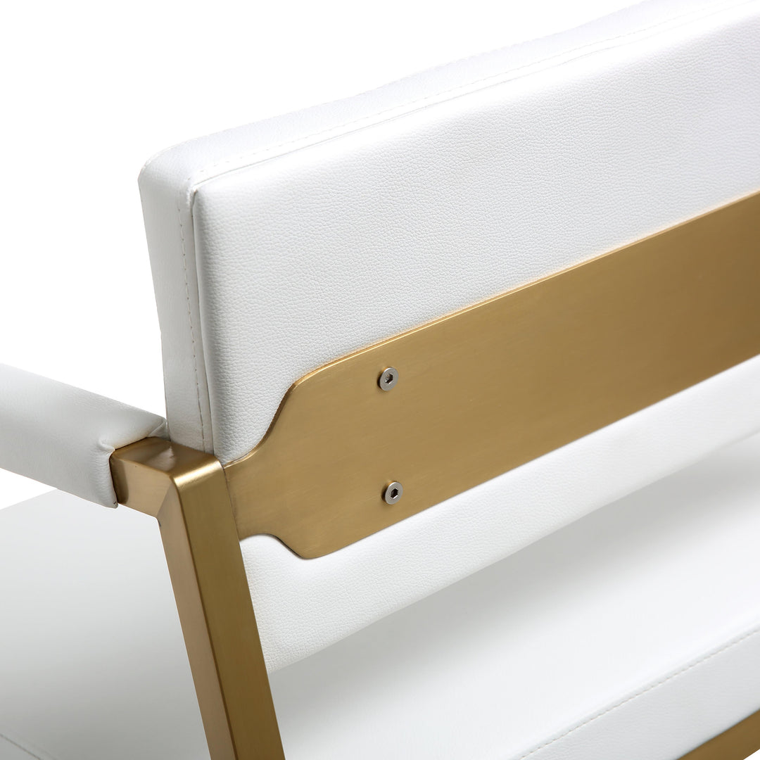 American Home Furniture | TOV Furniture - Director White Gold Steel Counter Stool