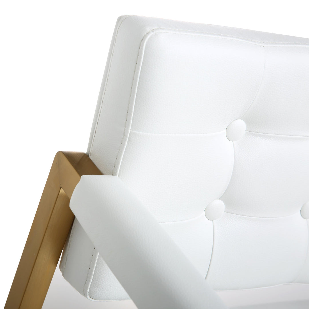 TOV Furniture Director White Gold Steel Counter Stool OTTOMANS, POUFS, + STOOLS