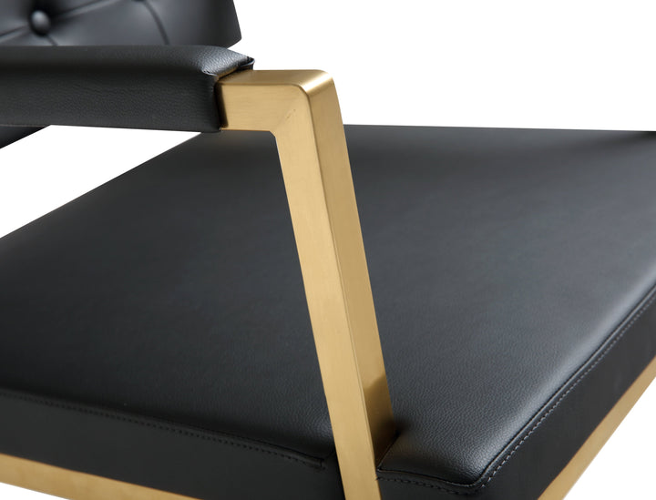 TOV Furniture Director Black Gold Steel Barstool OTTOMANS, POUFS, + STOOLS