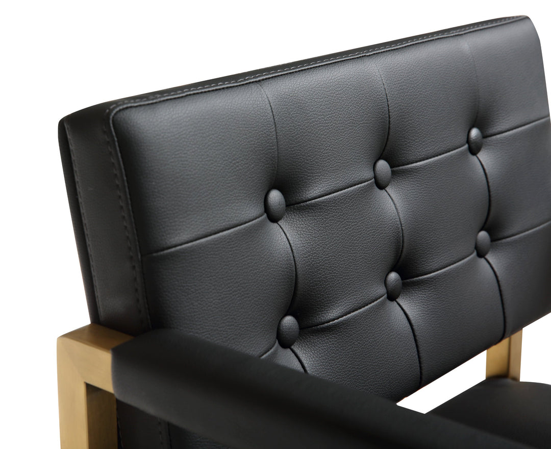 TOV Furniture Director Black Gold Steel Barstool OTTOMANS, POUFS, + STOOLS