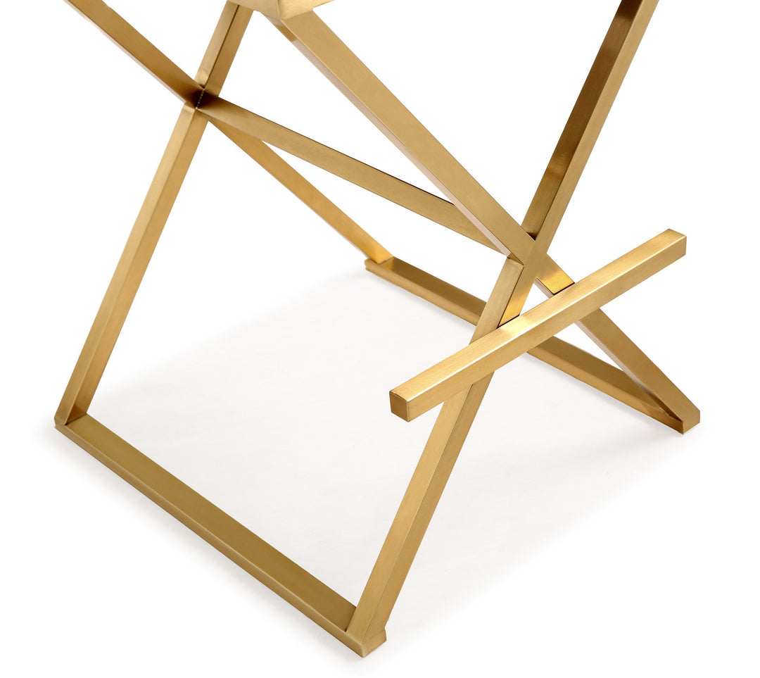 TOV Furniture Director Black Gold Steel Barstool OTTOMANS, POUFS, + STOOLS