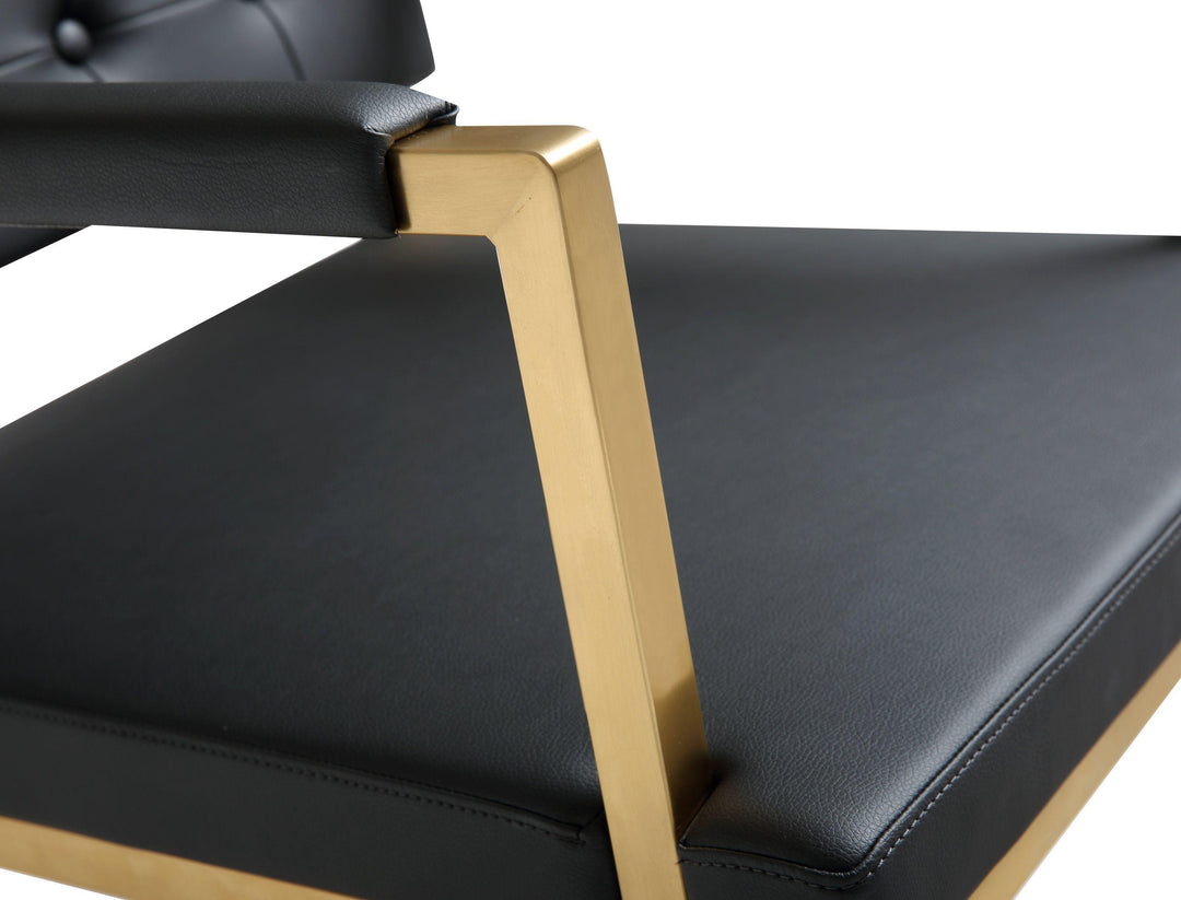 American Home Furniture | TOV Furniture - Director Black Gold Steel Barstool