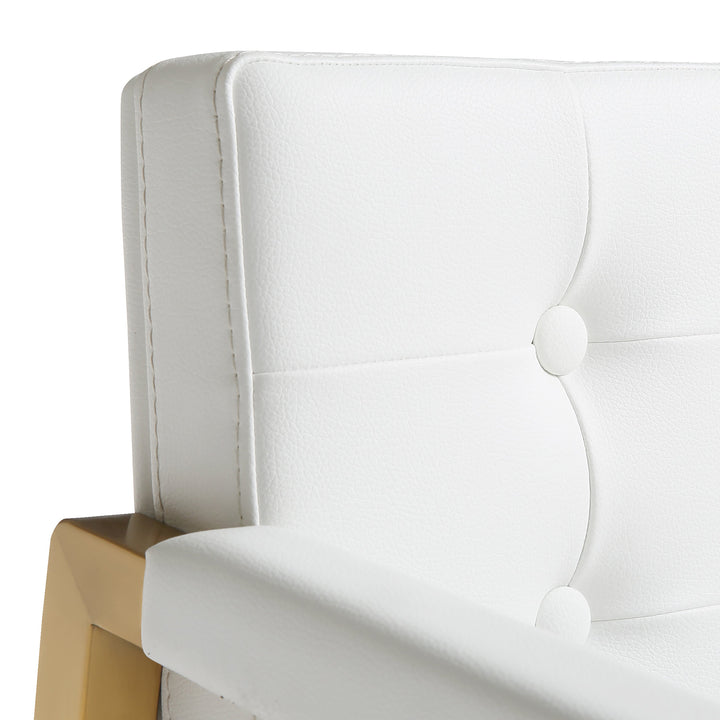 TOV Furniture Director White Gold Steel Barstool OTTOMANS, POUFS, + STOOLS