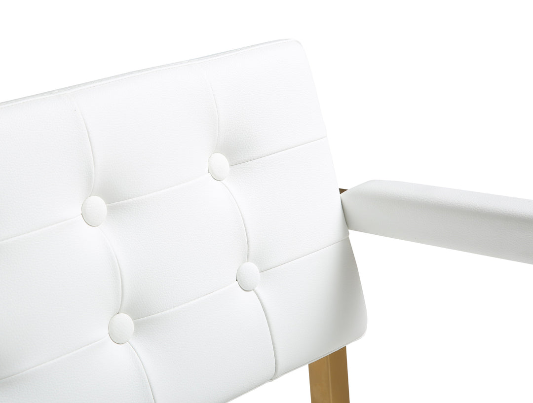 TOV Furniture Director White Gold Steel Barstool OTTOMANS, POUFS, + STOOLS