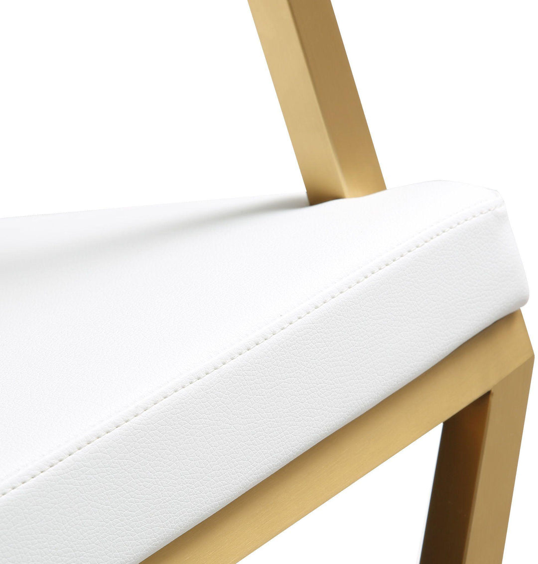 American Home Furniture | TOV Furniture - Director White Gold Steel Barstool