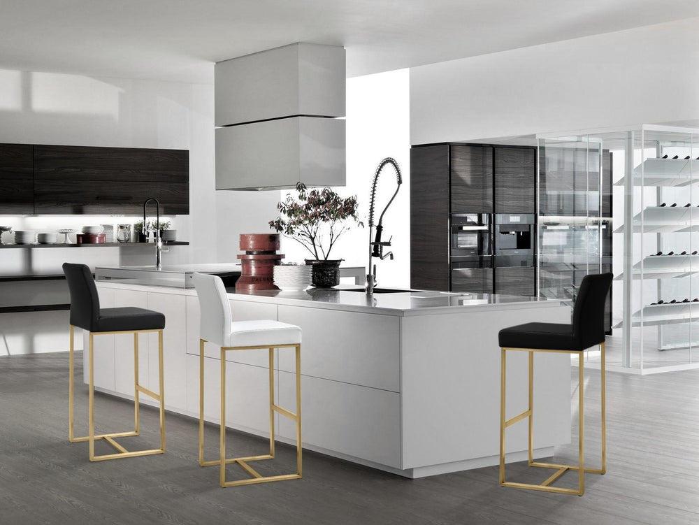 American Home Furniture | TOV Furniture - Denmark Black Gold Steel Counter Stool (Set of 2)