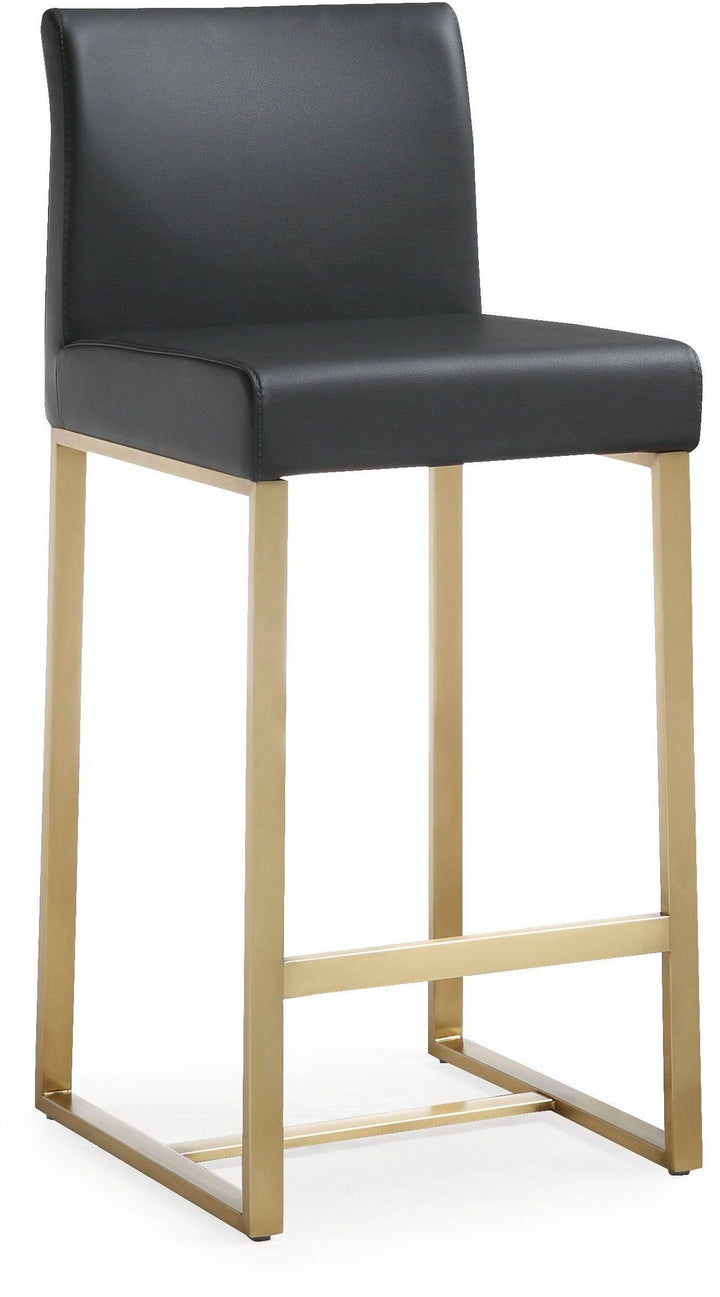 TOV Furniture Denmark Black Gold Steel Counter Stool (Set of 2) OTTOMANS, POUFS, + STOOLS