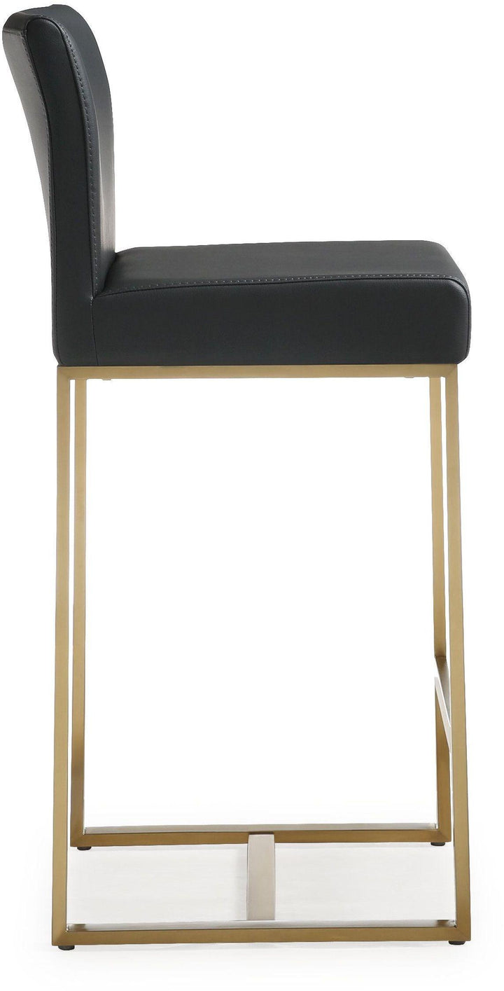 TOV Furniture Denmark Black Gold Steel Counter Stool (Set of 2) OTTOMANS, POUFS, + STOOLS