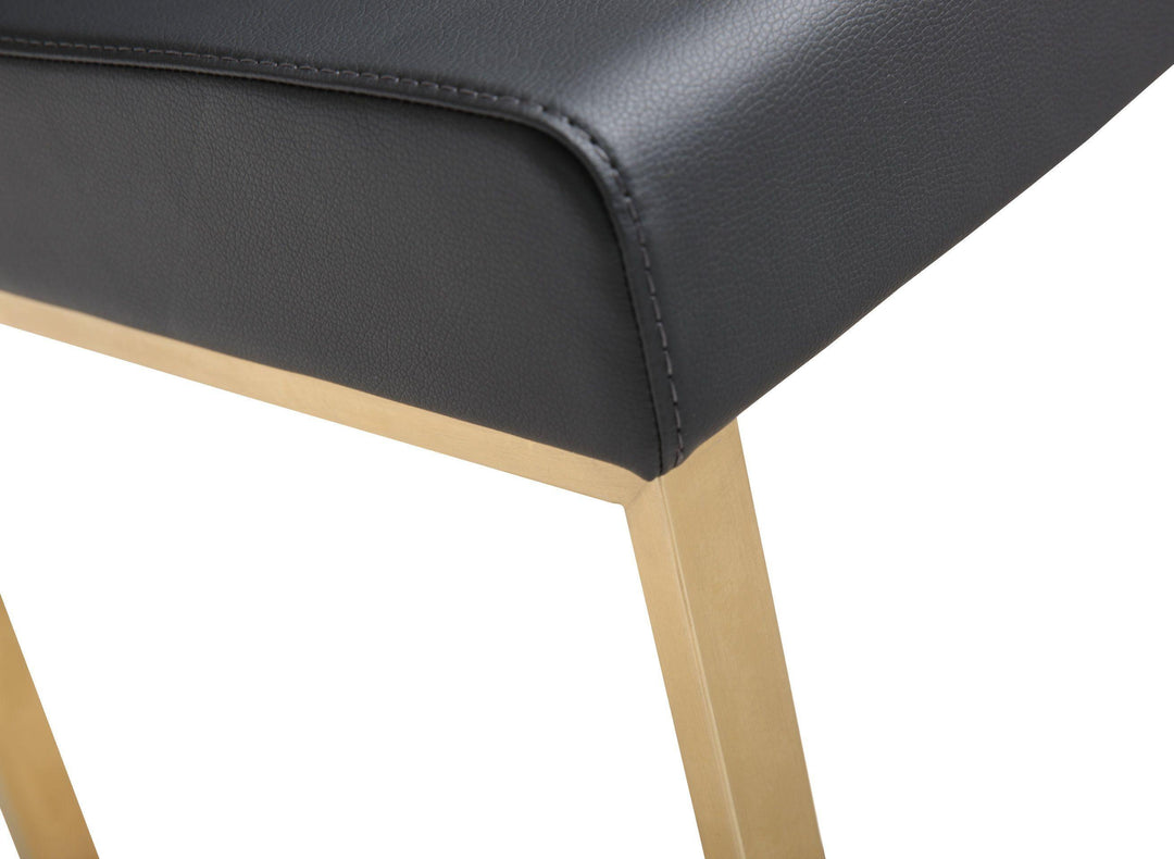 TOV Furniture Denmark Black Gold Steel Counter Stool (Set of 2) OTTOMANS, POUFS, + STOOLS