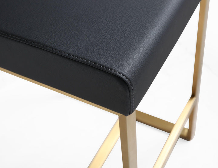 TOV Furniture Denmark Black Gold Steel Counter Stool (Set of 2) OTTOMANS, POUFS, + STOOLS
