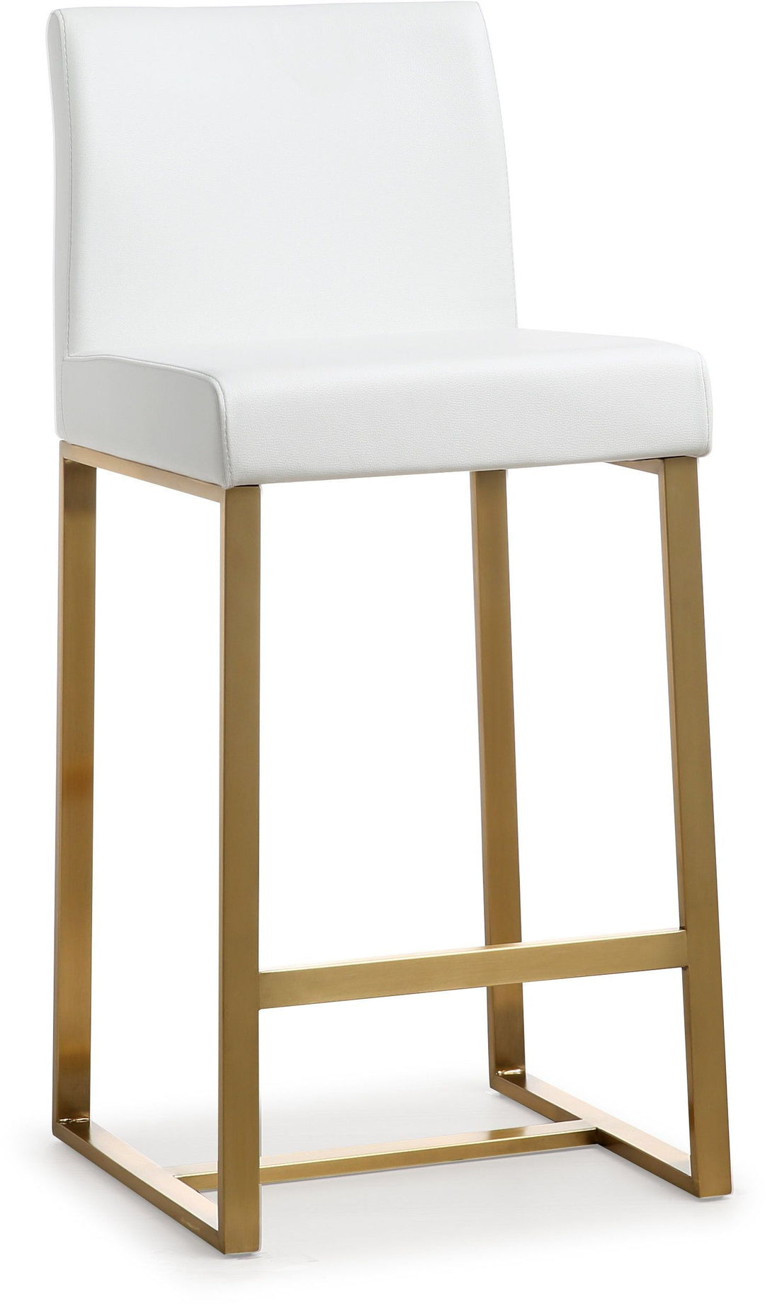 American Home Furniture | TOV Furniture - Denmark White Gold Steel Counter Stool (Set of 2)