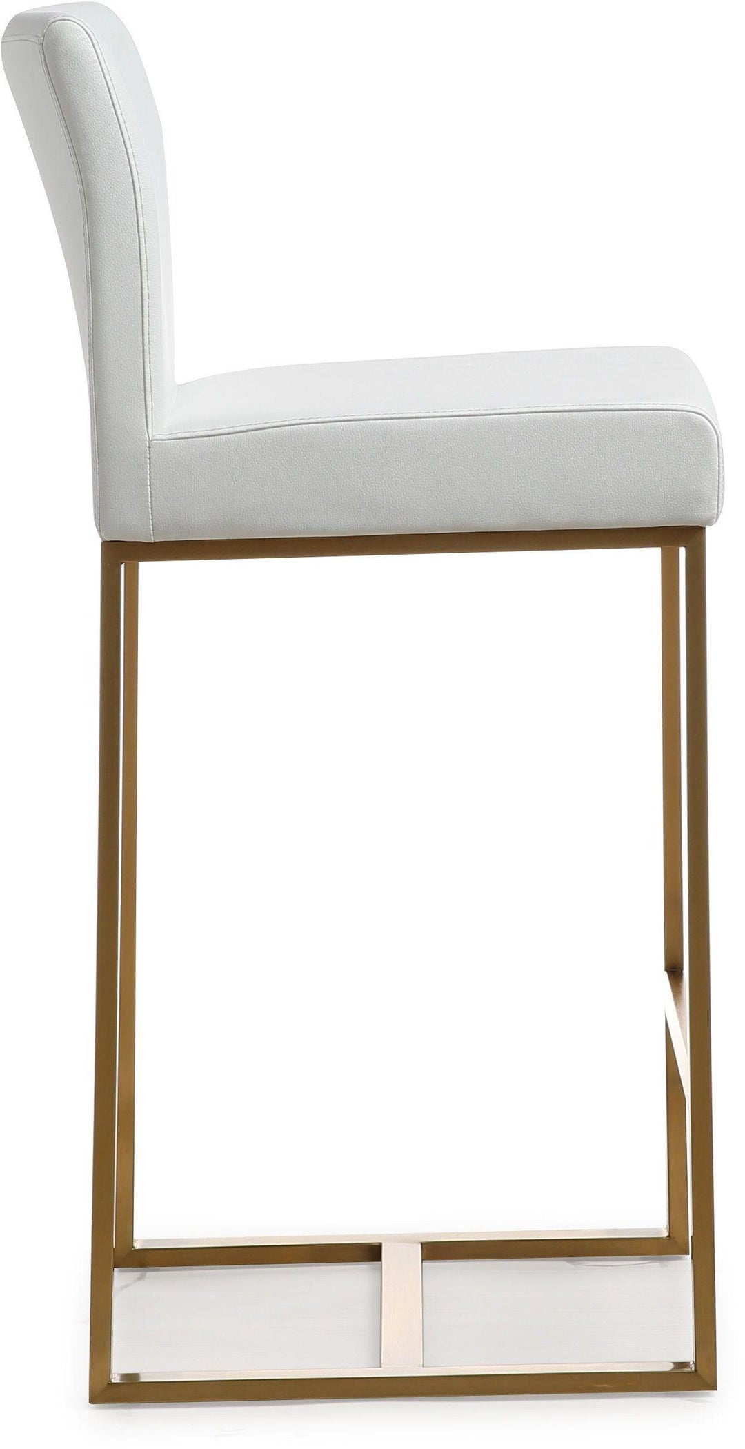 TOV Furniture Denmark White Gold Steel Counter Stool (Set of 2) OTTOMANS, POUFS, + STOOLS