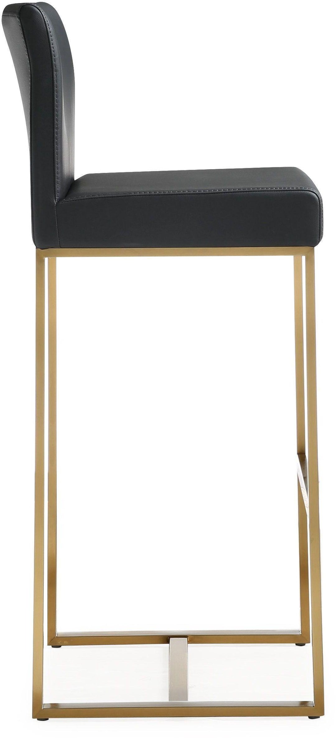 TOV Furniture Denmark Black Gold Steel Barstool (Set of 2) OTTOMANS, POUFS, + STOOLS