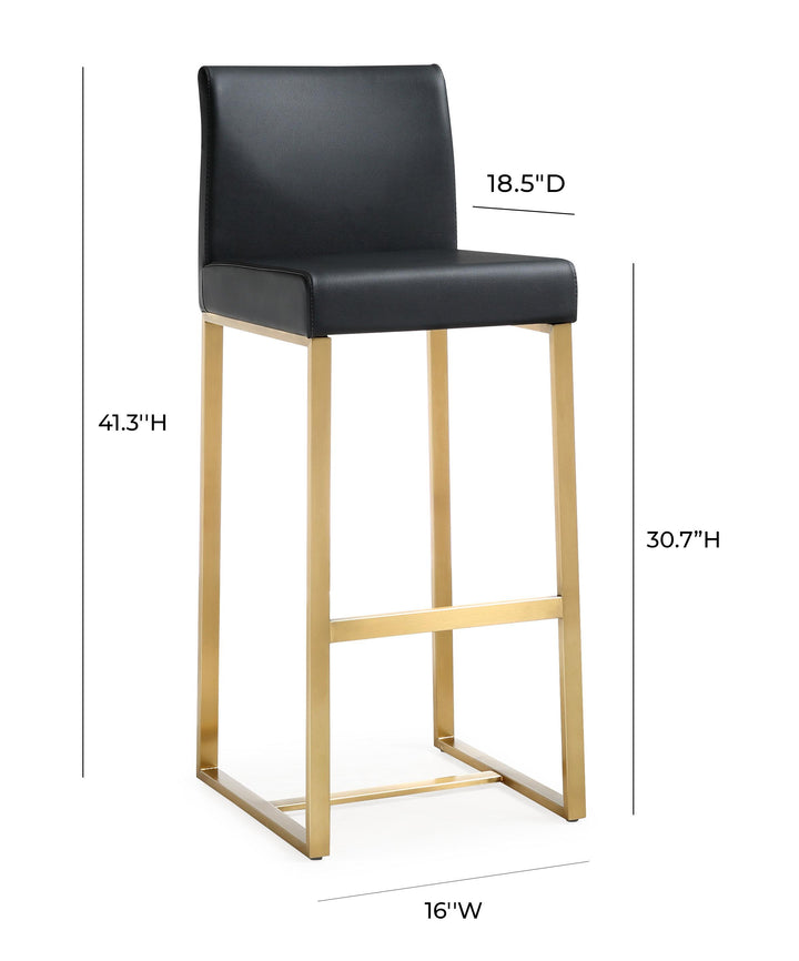 TOV Furniture Denmark Black Gold Steel Barstool (Set of 2) OTTOMANS, POUFS, + STOOLS