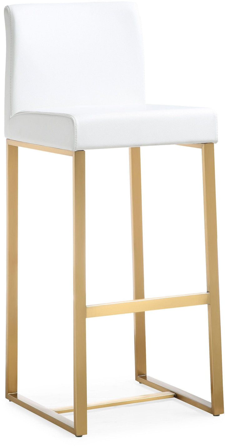 TOV Furniture Denmark White Gold Steel Barstool (Set of 2) OTTOMANS, POUFS, + STOOLS
