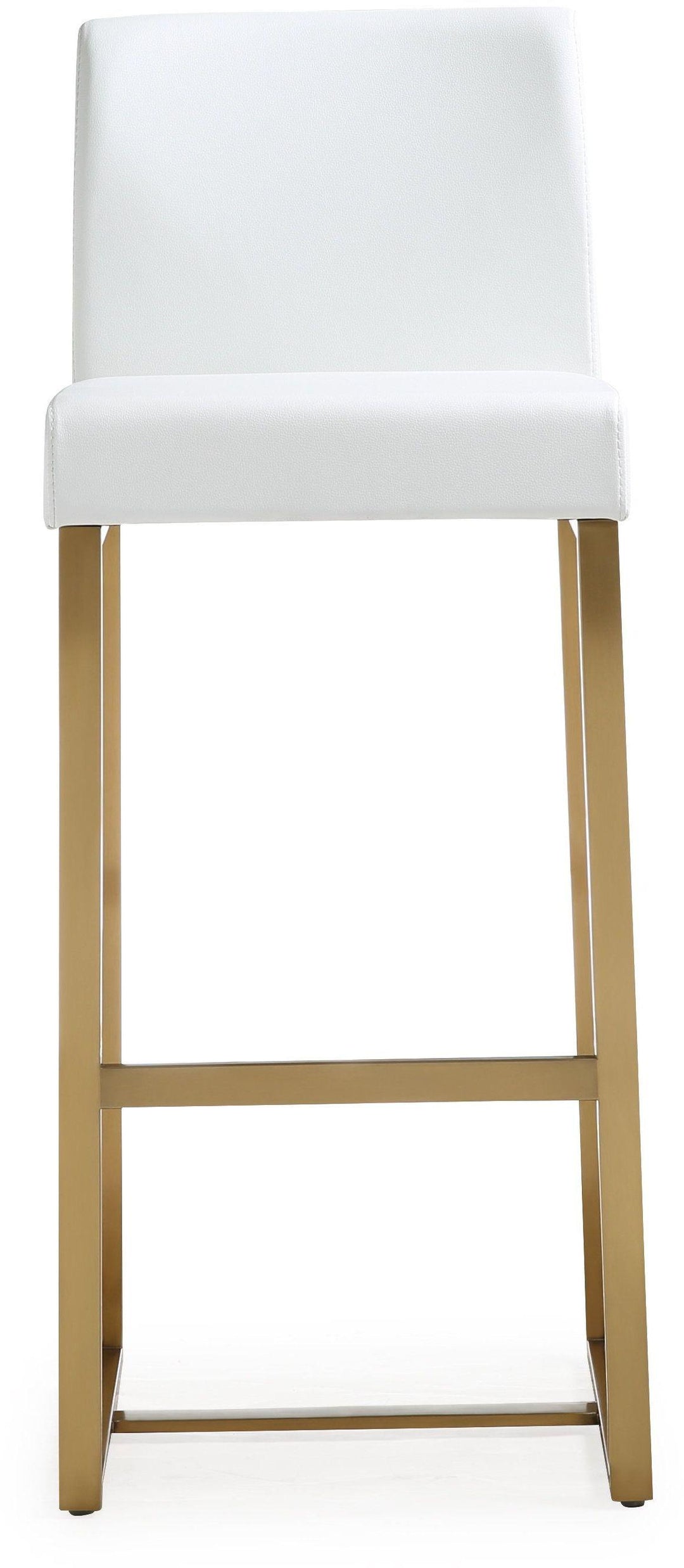 American Home Furniture | TOV Furniture - Denmark White Gold Steel Barstool (Set of 2)