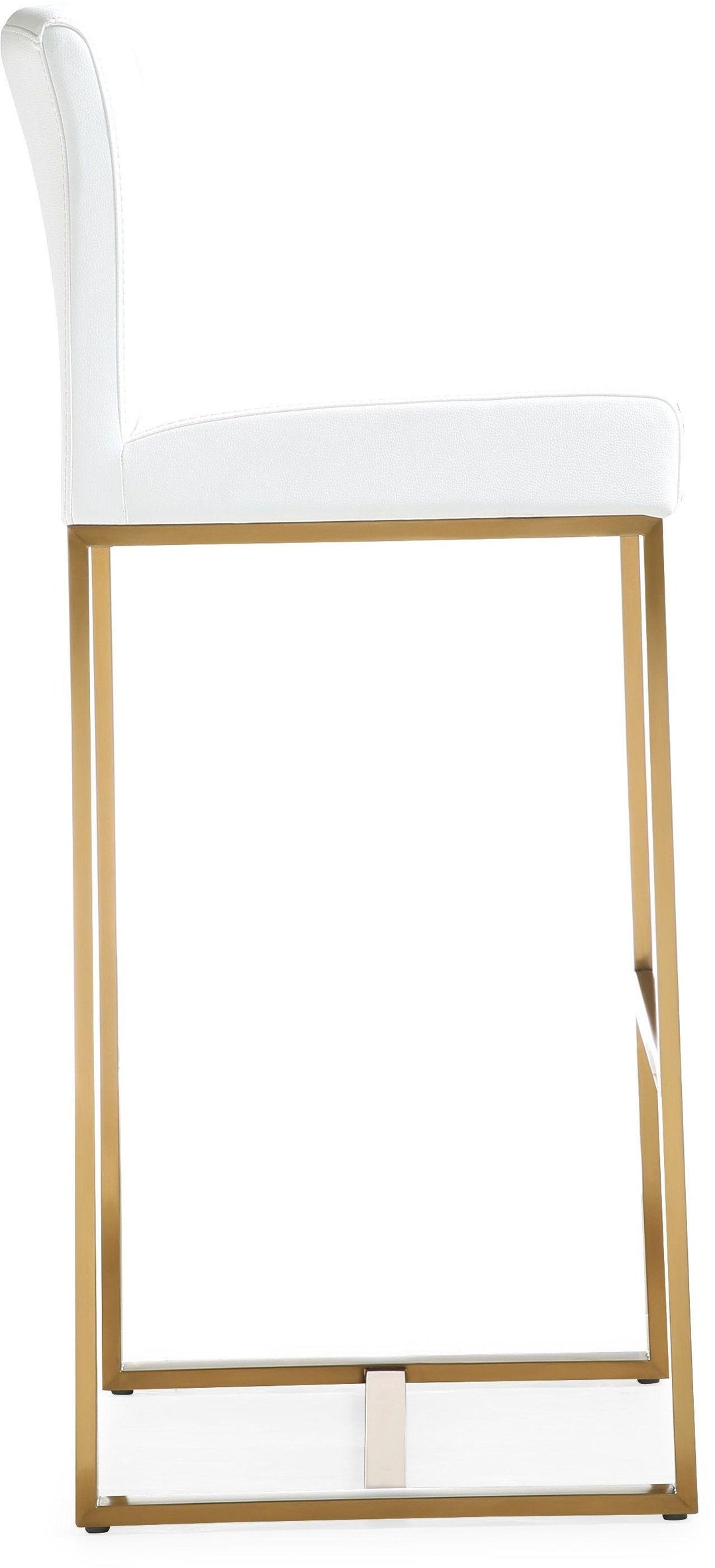 TOV Furniture Denmark White Gold Steel Barstool (Set of 2) OTTOMANS, POUFS, + STOOLS