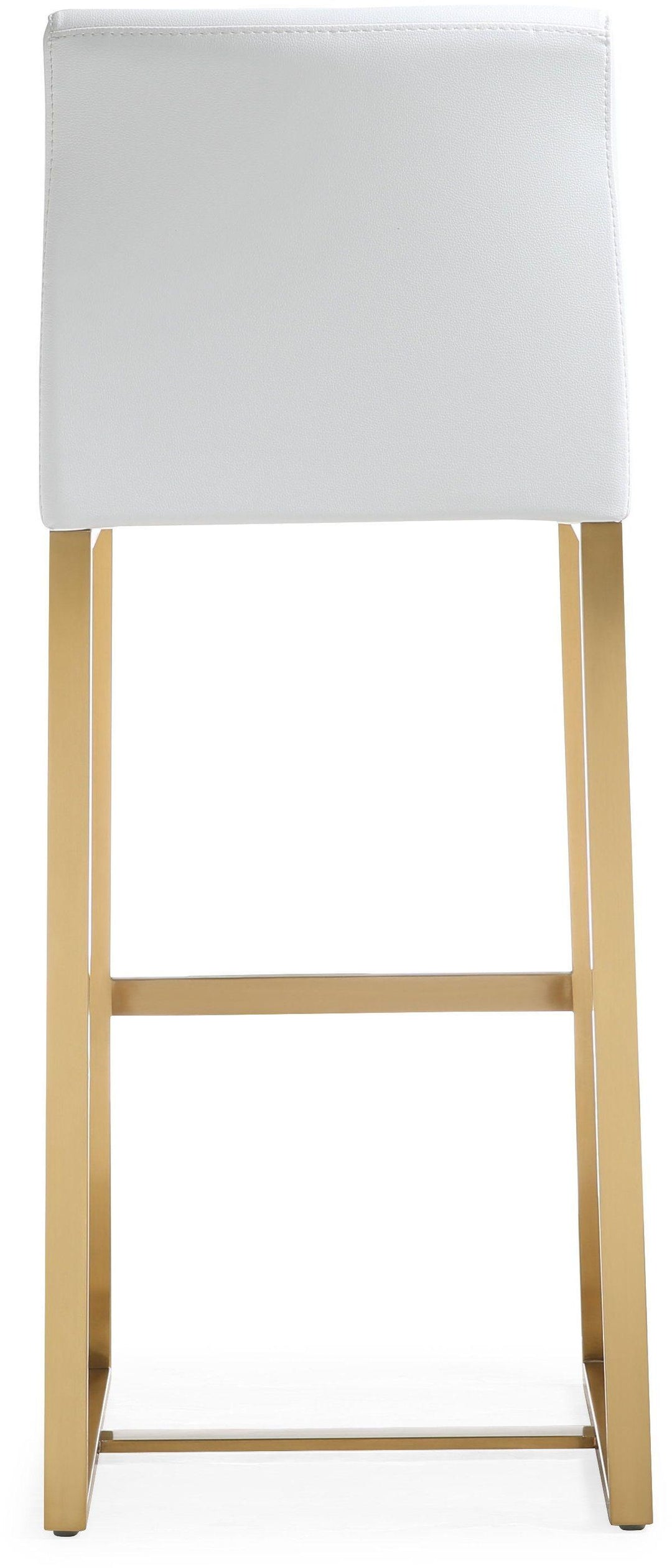 TOV Furniture Denmark White Gold Steel Barstool (Set of 2) OTTOMANS, POUFS, + STOOLS