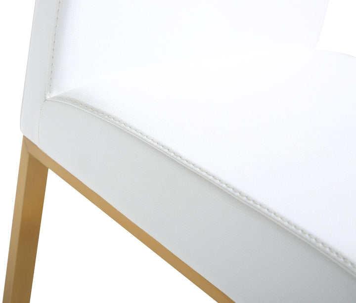 TOV Furniture Denmark White Gold Steel Barstool (Set of 2) OTTOMANS, POUFS, + STOOLS