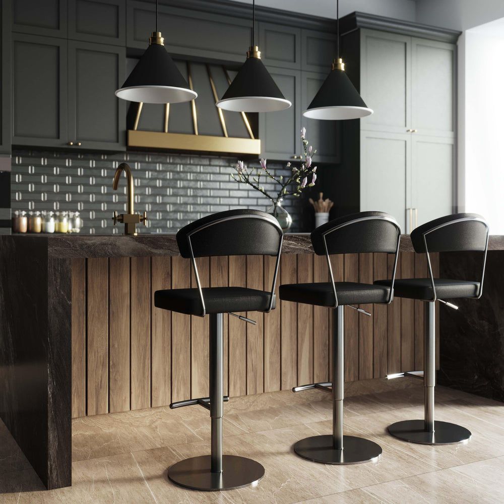 American Home Furniture | TOV Furniture - Cosmo Black on Black Steel Barstool