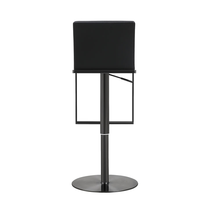 American Home Furniture | TOV Furniture - Amalfi Black on Black Vegan Leather Stool