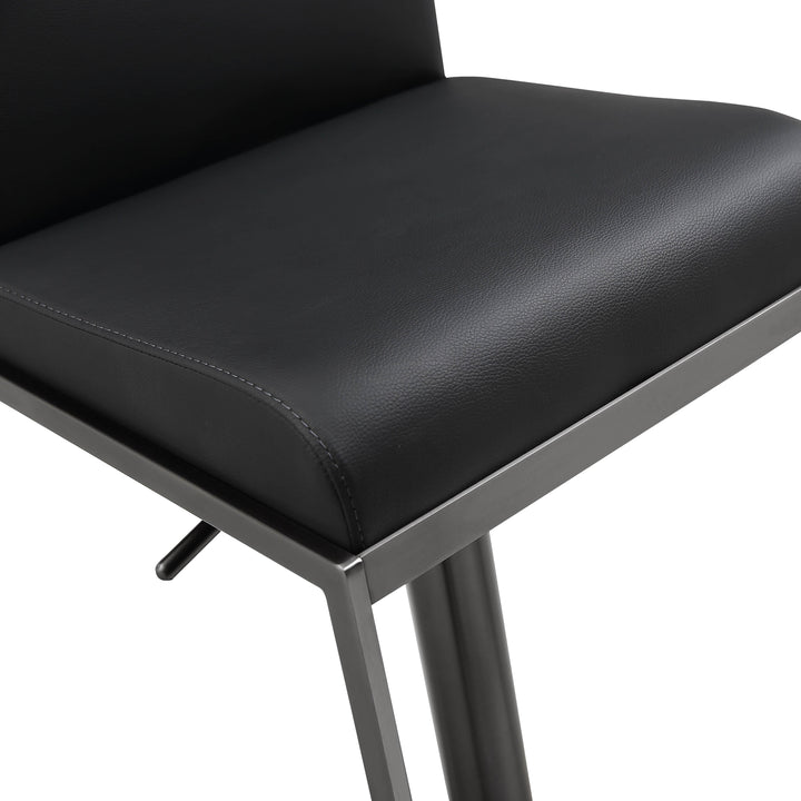 American Home Furniture | TOV Furniture - Amalfi Black on Black Vegan Leather Stool