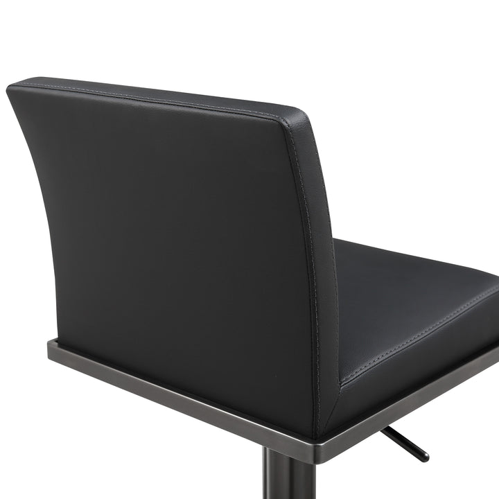 American Home Furniture | TOV Furniture - Amalfi Black on Black Vegan Leather Stool
