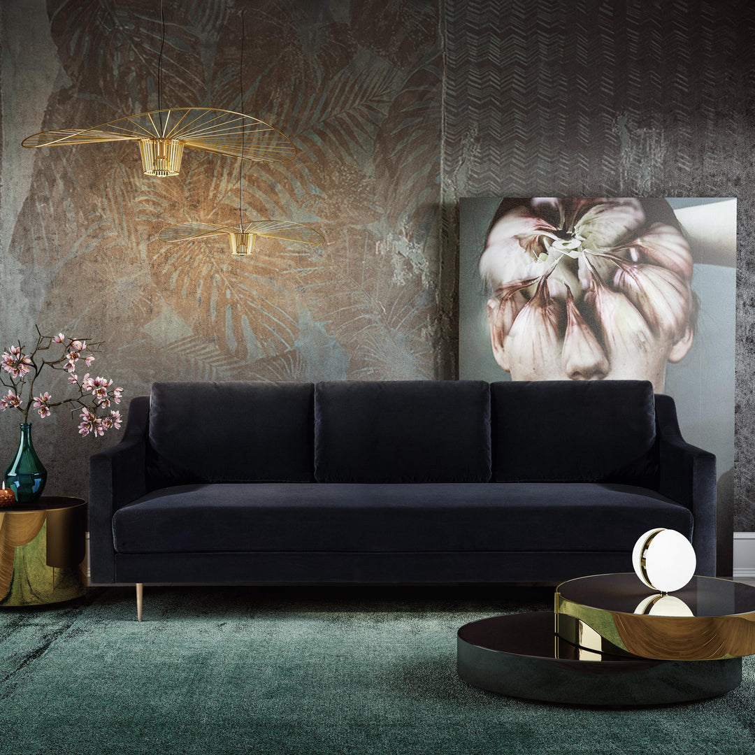 American Home Furniture | TOV Furniture - Milan Black Velvet Sofa