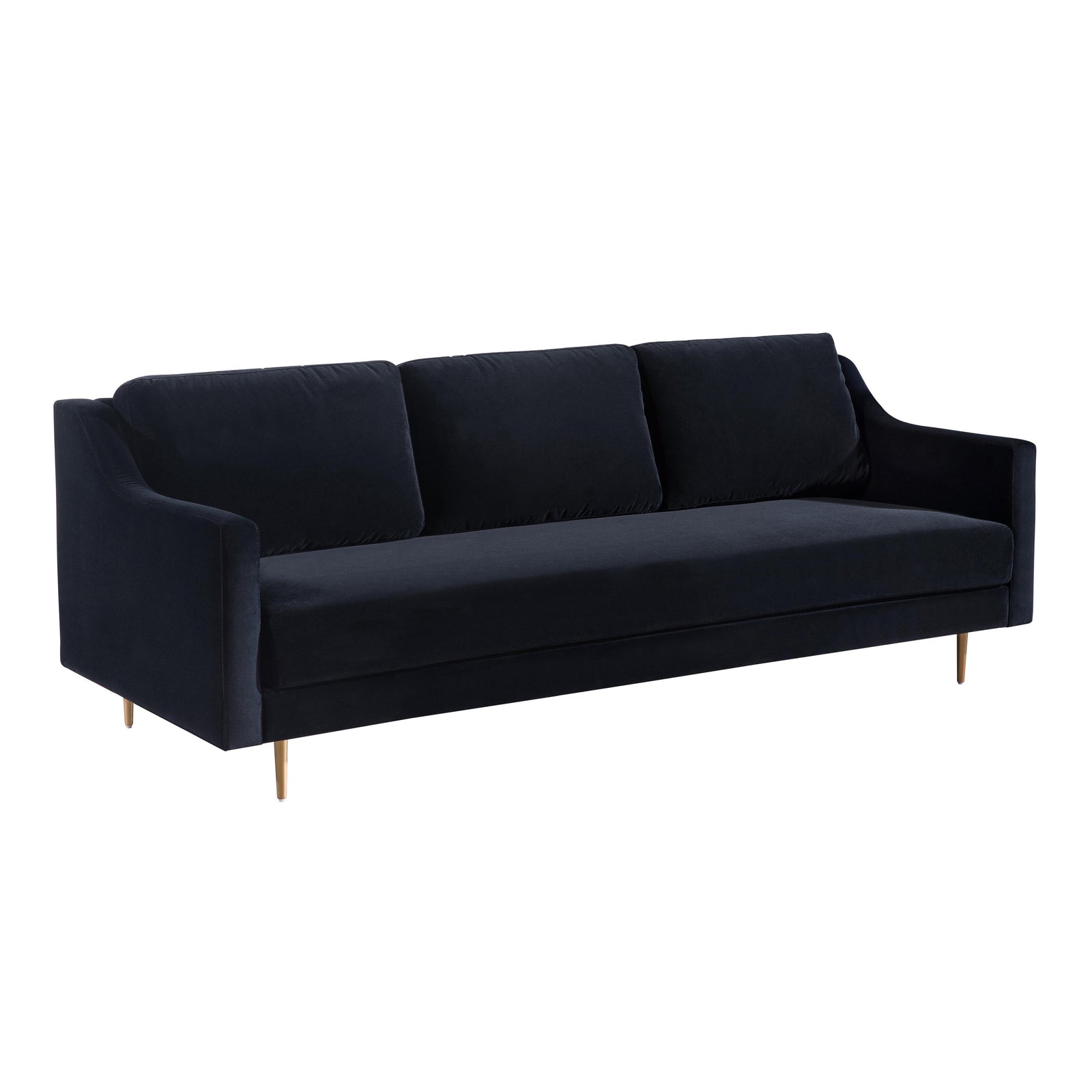 TOV Furniture Milan Black Velvet Sofa SOFAS + SECTIONALS