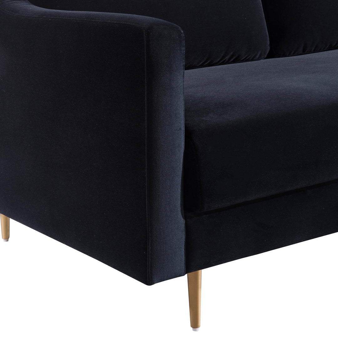 American Home Furniture | TOV Furniture - Milan Black Velvet Sofa