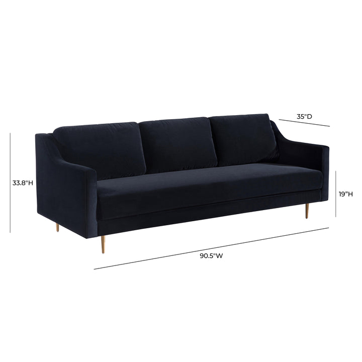 American Home Furniture | TOV Furniture - Milan Black Velvet Sofa