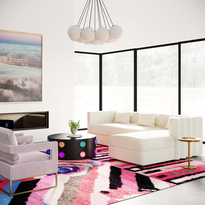 TOV Furniture Callie Cream Velvet Sectional - RAF SOFAS + SECTIONALS