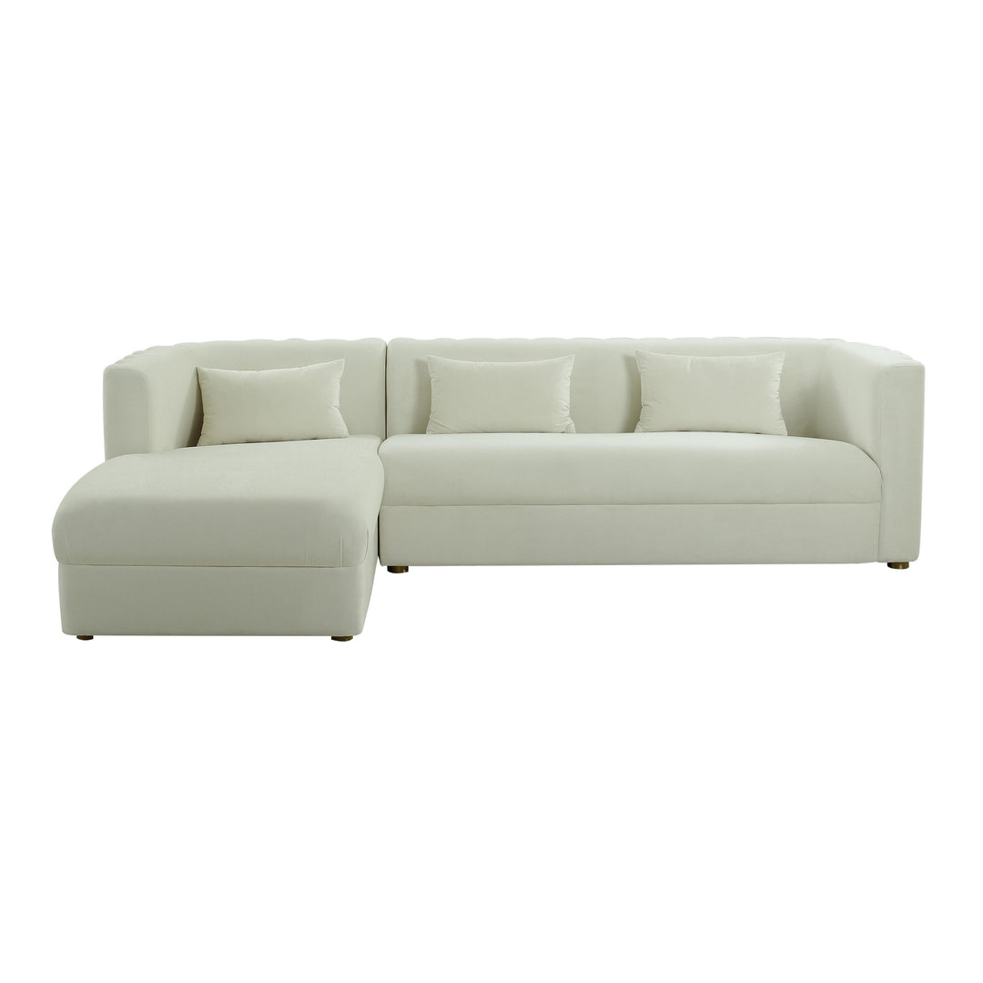 American Home Furniture | TOV Furniture - Callie Cream Velvet Sectional - LAF