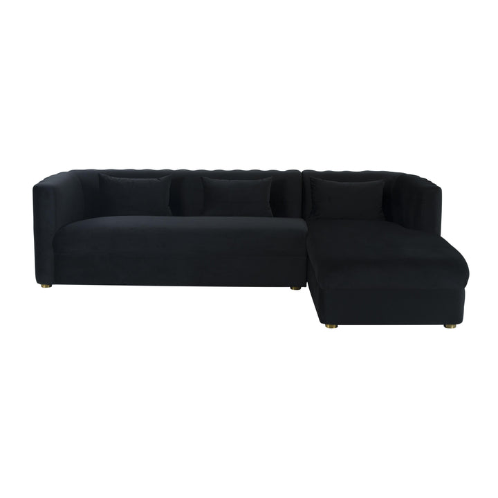 TOV Furniture Callie Black Velvet Sectional - RAF SOFAS + SECTIONALS