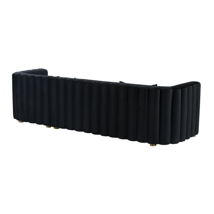 TOV Furniture Callie Black Velvet Sectional - RAF SOFAS + SECTIONALS