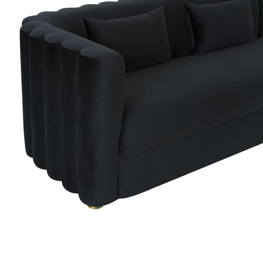 TOV Furniture Callie Black Velvet Sectional - RAF SOFAS + SECTIONALS