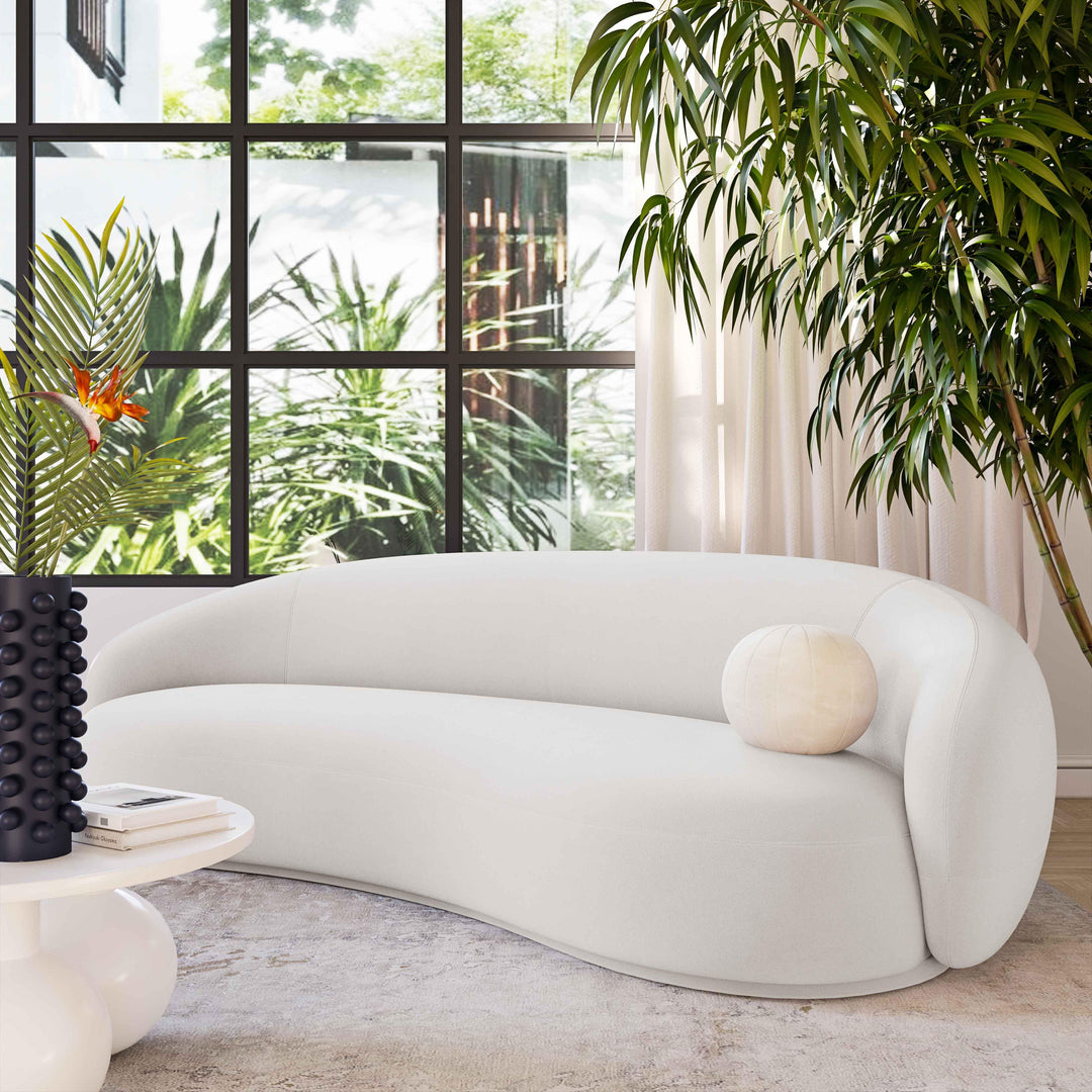 TOV Furniture Kendall Cream Velvet Sofa SOFAS + SECTIONALS