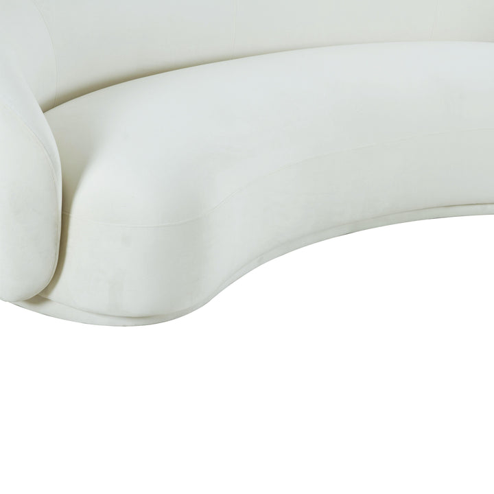 TOV Furniture Kendall Cream Velvet Sofa SOFAS + SECTIONALS