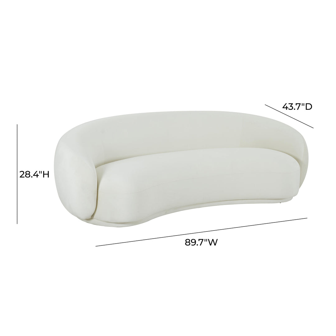 American Home Furniture | TOV Furniture - Kendall Cream Velvet Sofa