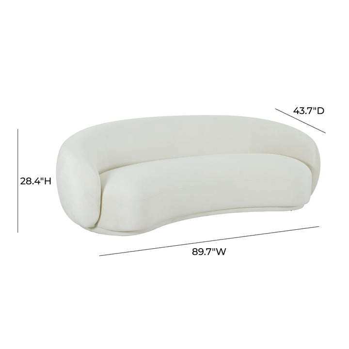 TOV Furniture Kendall Cream Velvet Sofa SOFAS + SECTIONALS