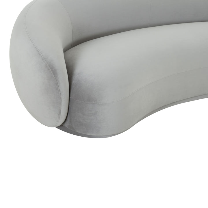 TOV Furniture Kendall Light Grey Velvet Sofa SOFAS + SECTIONALS