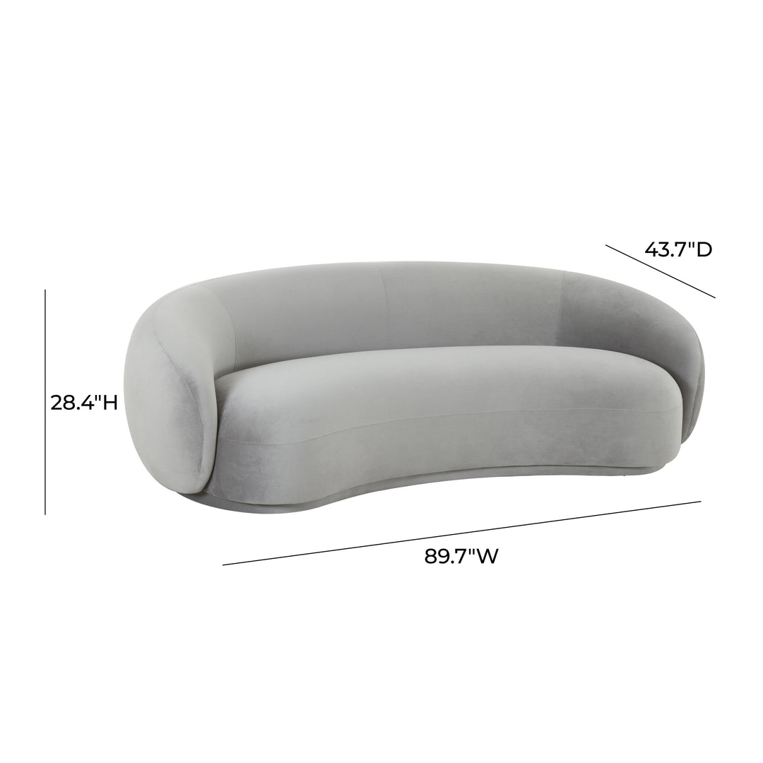 TOV Furniture Kendall Light Grey Velvet Sofa SOFAS + SECTIONALS
