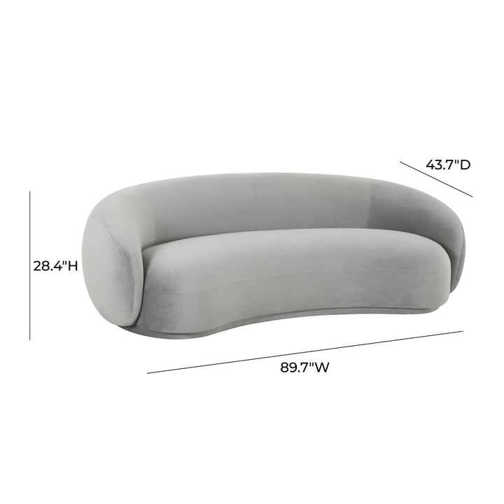 TOV Furniture Kendall Light Grey Velvet Sofa SOFAS + SECTIONALS