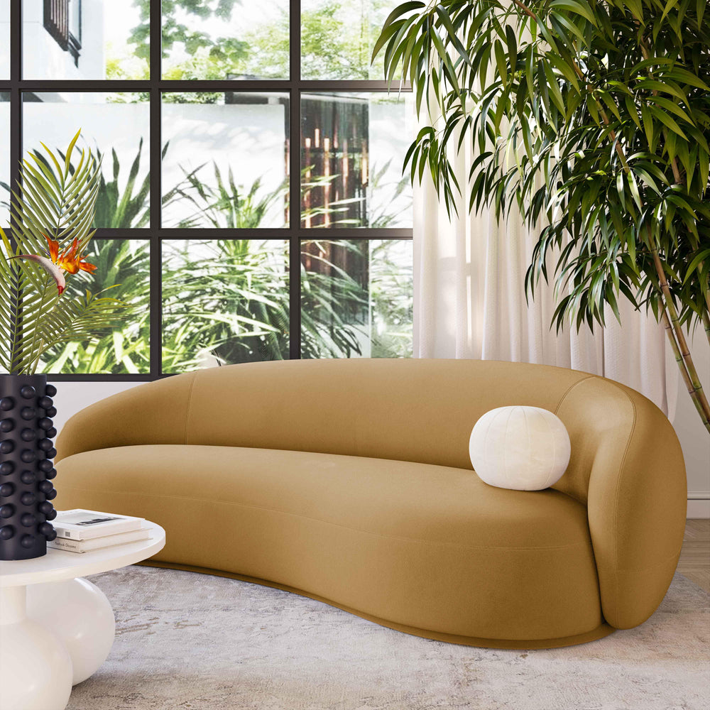 American Home Furniture | TOV Furniture - Kendall Cognac Velvet Sofa