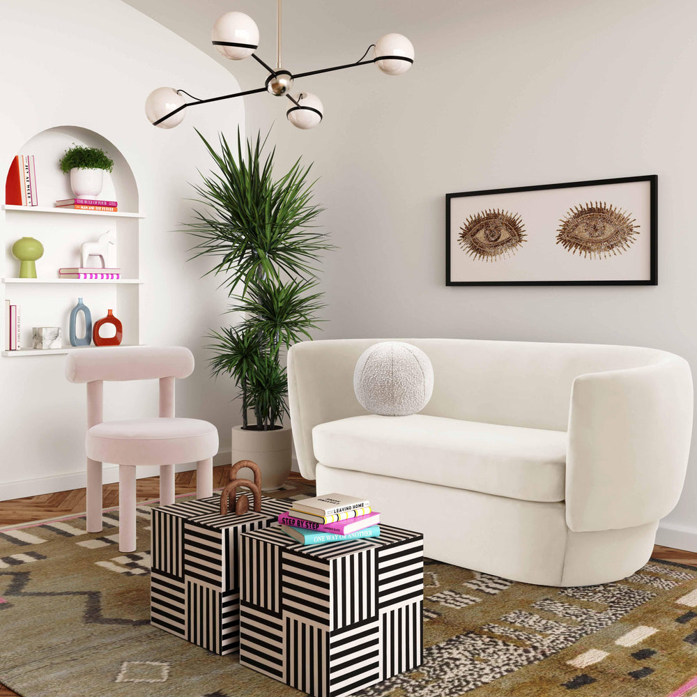 American Home Furniture | TOV Furniture - Isabella Cream Velvet Loveseat